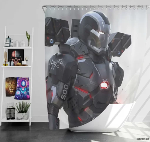 Marvel War Machine High-Tech Adventures Comic Shower Curtain