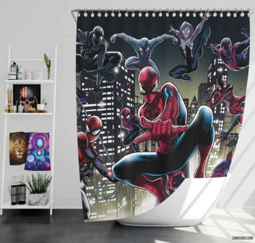 Marvel Web-Slinger Chronicles Iconic Hero Comic Shower Curtain