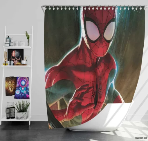 Marvel Web-Slinger Chronicles Spider-Man Heroics Comic Shower Curtain