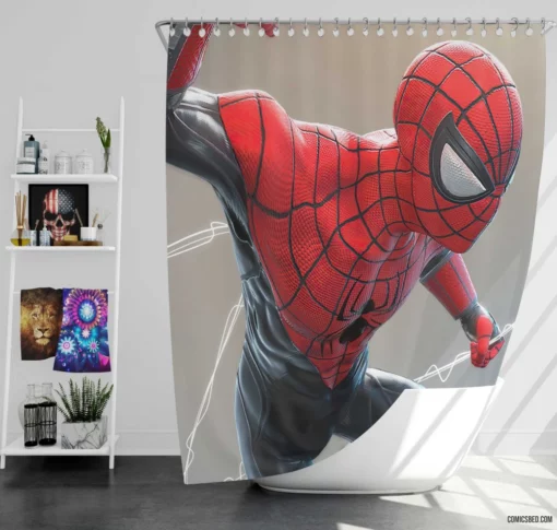 Marvel Web-Slinger Chronicles Spider-Man Quests Comic Shower Curtain