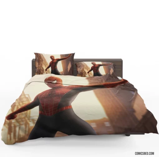 Marvel Web-Slinger Chronicles Spider-Man Soars Comic Bedding Set