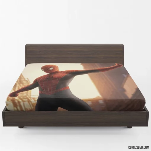 Marvel Web-Slinger Chronicles Spider-Man Soars Comic Fitted Sheet