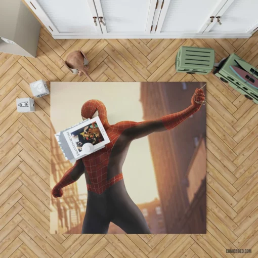 Marvel Web-Slinger Chronicles Spider-Man Soars Comic Rug