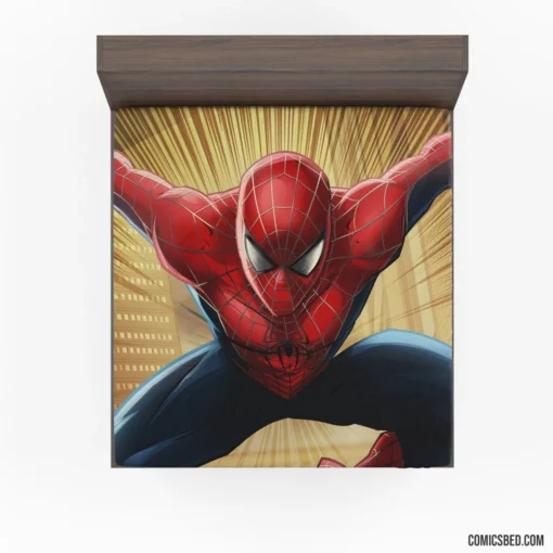 Marvel Web-Swinging Hero Spider-Man Soars Comic Fitted Sheet 1