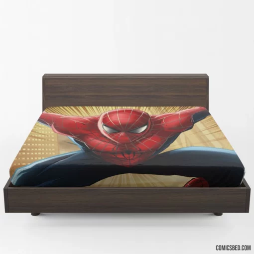 Marvel Web-Swinging Hero Spider-Man Soars Comic Fitted Sheet