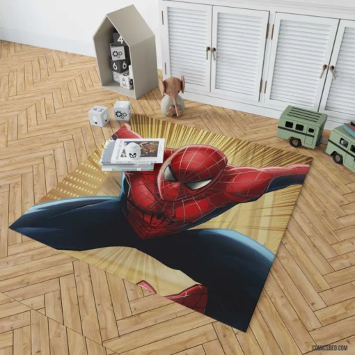 Marvel Web-Swinging Hero Spider-Man Soars Comic Rug 1