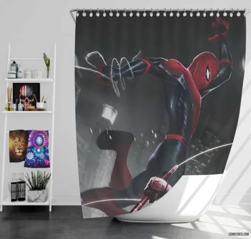 Marvel Webbed Hero Spider-Man Odyssey Comic Shower Curtain