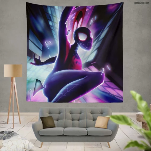 Marvel Webbed Hero Spider-Man Soars Comic Wall Tapestry