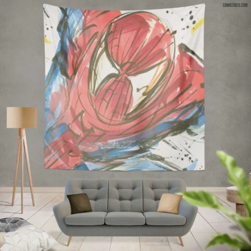 Marvel Webbed Hero Spidey Adventures Comic Wall Tapestry