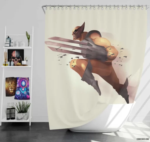 Marvel Wolverine Adamantium-Clad Hero Exploits Comic Shower Curtain