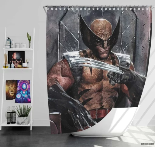 Marvel Wolverine X-Men Feral Avenger Comic Shower Curtain