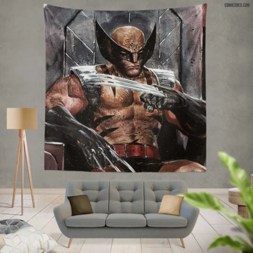 Marvel Wolverine X-Men Feral Avenger Comic Wall Tapestry