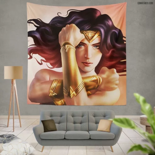 Marvel Wonder Woman Empowering Superhero Comic Wall Tapestry