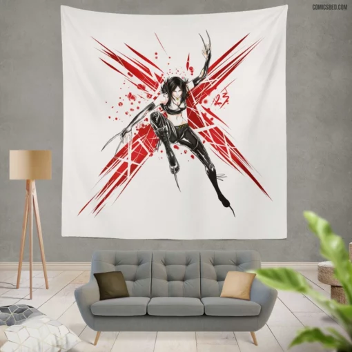 Marvel X-23 Feral Mutant Hero Comic Wall Tapestry