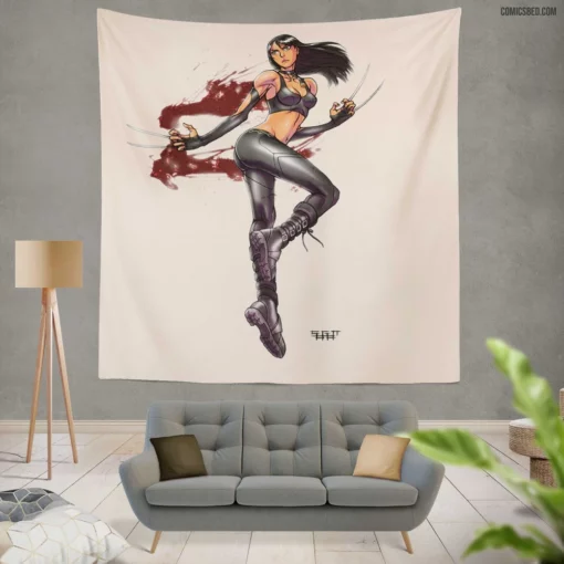 Marvel X-23 Feral Mutant Warrior Comic Wall Tapestry