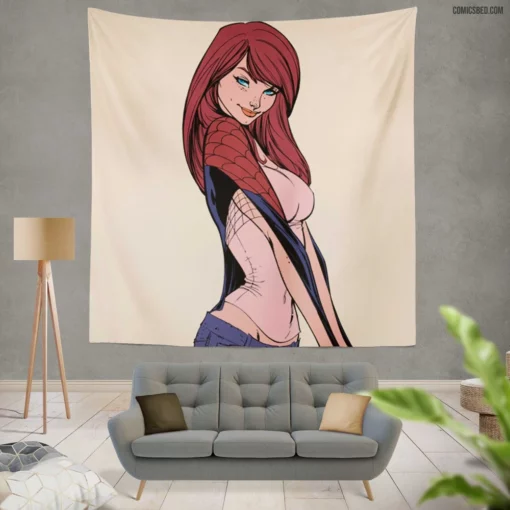 Mary Jane Watson Spider-Man Love Comic Wall Tapestry