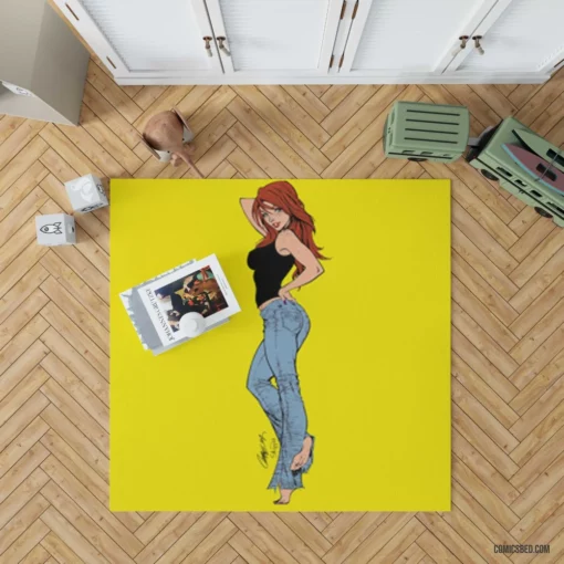 Mary Jane Watson Spidey Love Comic Rug