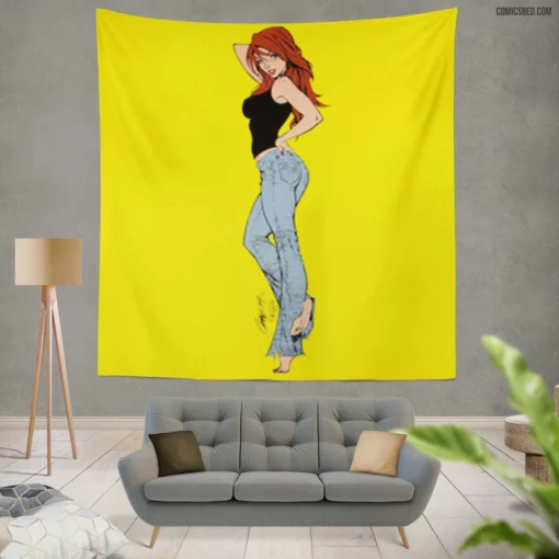 Mary Jane Watson Spidey Love Comic Wall Tapestry