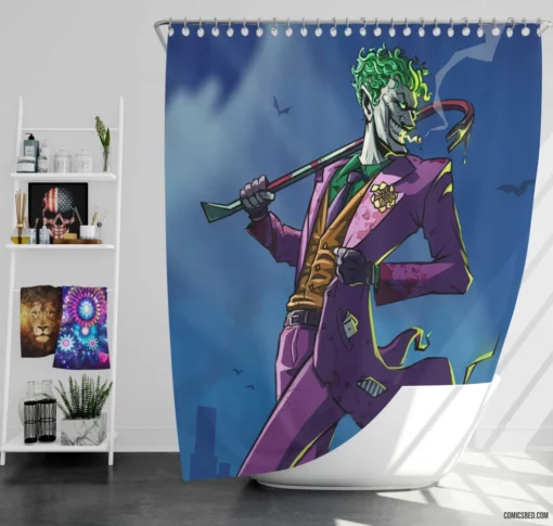 Master of Chaos Joker DC Unleashing Havoc Comic Shower Curtain