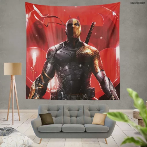 Masterful Deathstroke Art DC Tactical Genius Comic Wall Tapestry