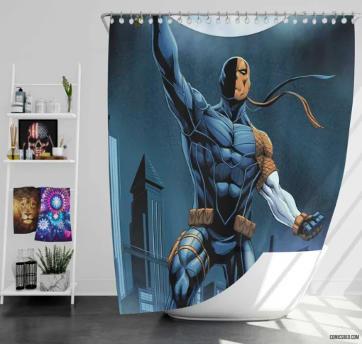 Masterful Deathstroke DC Deadly Assassin Comic Shower Curtain