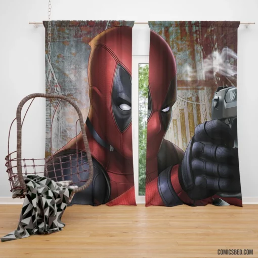 Merc with a Mouth Unleashed Deadpool Comic Curtain