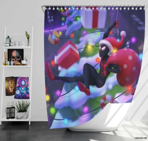 Miles Morales Marvel Heroic Spider Comic Shower Curtain