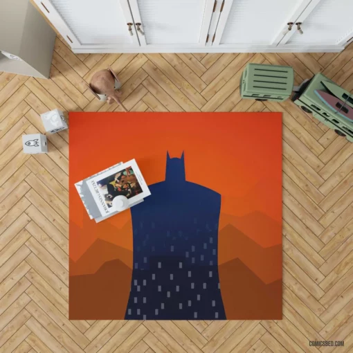 Minimalist Knight Batman Chronicles Comic Rug