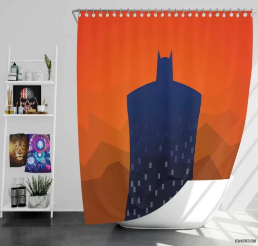 Minimalist Knight Batman Chronicles Comic Shower Curtain