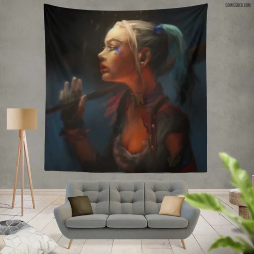 Mischievous Chronicles DC Harley Quinn Comic Wall Tapestry