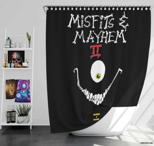 Misfits & Mayhem II Chaos Unleashed Comic Shower Curtain