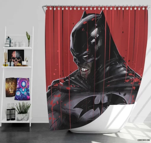 Monochrome Shadows Noir Batman Tales Comic Shower Curtain