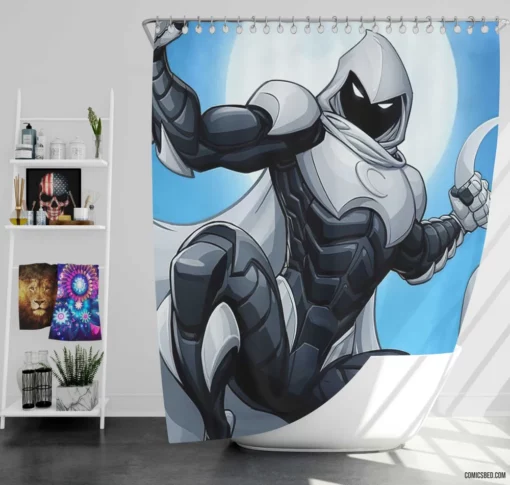 Moon Knight Lunar Avenger Chronicles Comic Shower Curtain