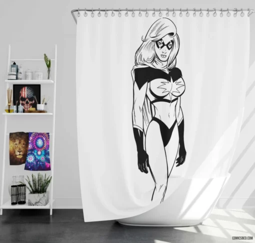 Ms Marvel Heroic Quest Comic Shower Curtain