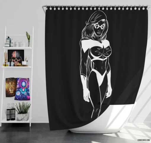 Ms Marvel Inhuman Avenger Comic Shower Curtain