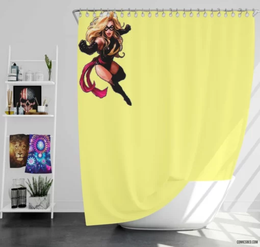 Ms. Marvel Embiggened Heroine Story Comic Shower Curtain