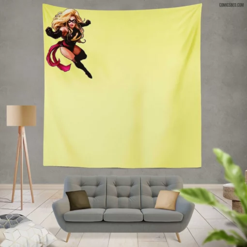 Ms. Marvel Embiggened Heroine Story Comic Wall Tapestry