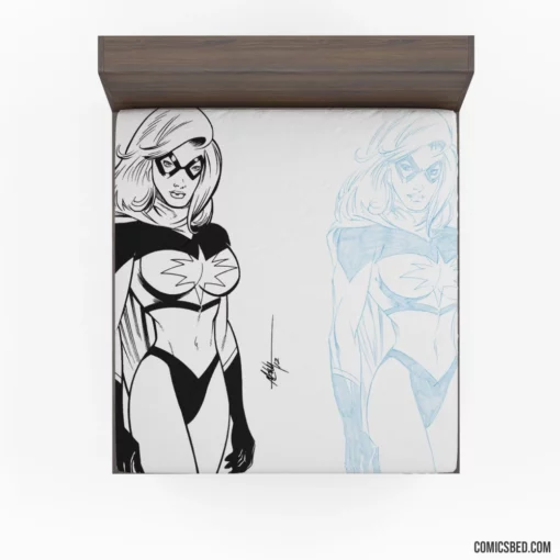 Ms. Marvel Heroine of Might Comic Fitted Sheet 1