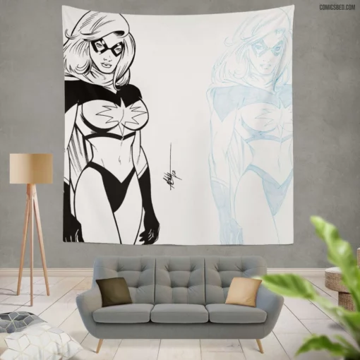 Ms. Marvel Heroine of Might Comic Wall Tapestry