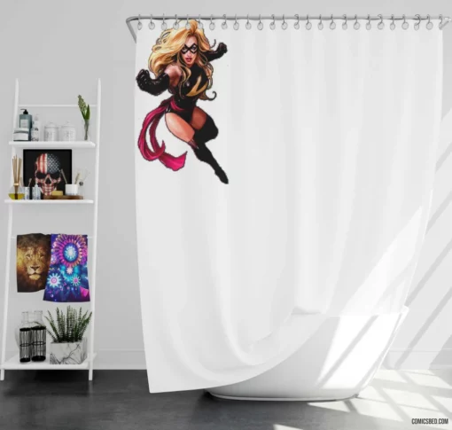 Ms. Marvel Kamala Heroic Odyssey Comic Shower Curtain