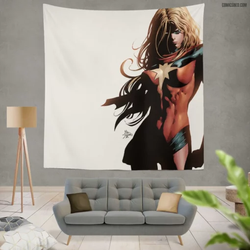 Ms. Marvel Marvelous Heroic Quest Comic Wall Tapestry