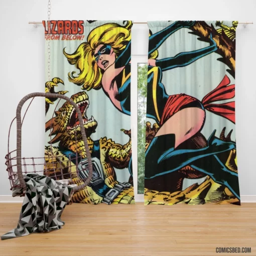 Ms. Marvel Teen Heroine Comic Curtain