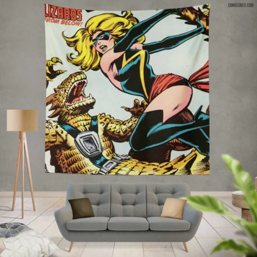 Ms. Marvel Teen Heroine Comic Wall Tapestry