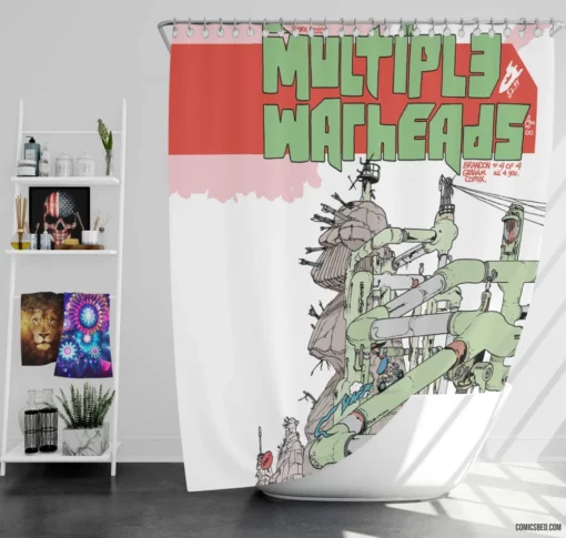 Multiple Warheads Explosive Saga Comic Shower Curtain