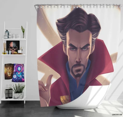 Mystic Arts Unleashed Marvel Doctor Strange Comic Shower Curtain