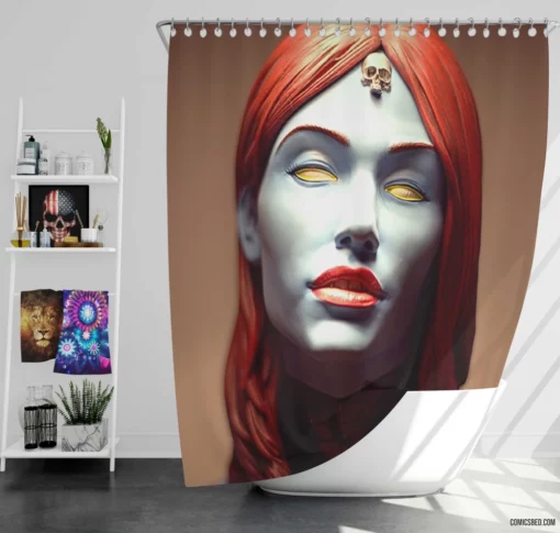 Mystique Shape-Shifting Spy Comic Shower Curtain