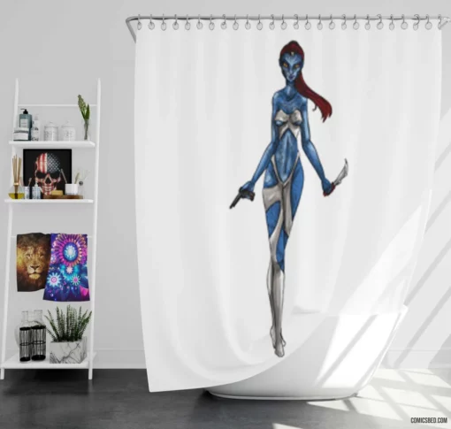 Mystique Shapeshifting Enigma Comic Shower Curtain