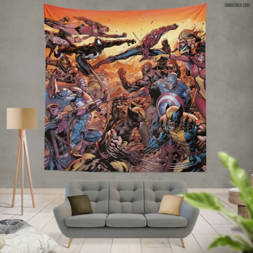 New Avengers Earth Mightiest Reborn Comic Wall Tapestry