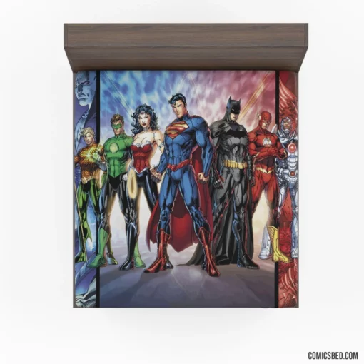 New Justice League Iconic Team Comic Fitted Sheet 1