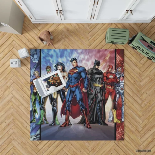 New Justice League Iconic Team Comic Rug